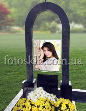 Monument made of granite Arch with photo glass